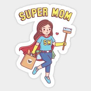 Super Mom Funny Mothers Day Sticker